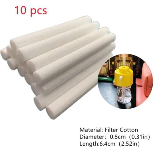 10Pcs 8mmx64mm Humidifiers Filters Cotton Swab for Humidifier Aroma Diffuser