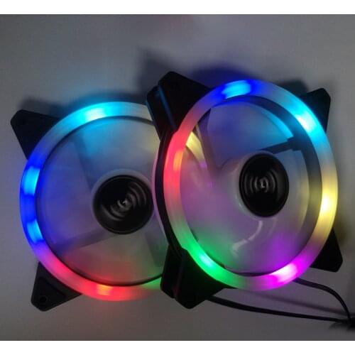 Dual Aperture 120mm 6/4 Pin PC Computer Case Fan CPU Cooler LED Luminous Cooling Fan DC 12V Quiet Silent Radiator Heatsink