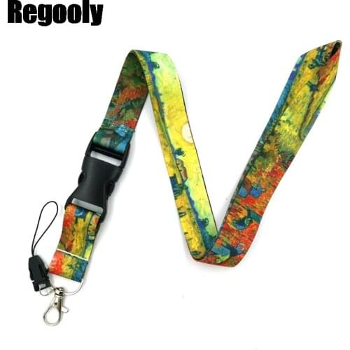 10pcs Red Vineyards at Arles Lanyard Keys Phone Holder Funny Neck Strap With Keyring ID Card DIY Animal Hang Rope decorations