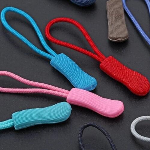 10pcs Zipper Pull Puller End Fit Rope Tag Fixer Zip Cord Puller Tab Replacement Clip Broken Buckle for Sewing Clothes Travel Bag