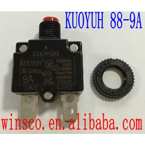 88-9A Red button 100% KUOYUH CIRCUIT BREAKER 88 SERIES 9A