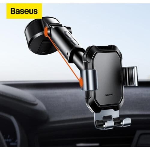 Baseus Gravity Car Phone Holder Suction Cup Adjustable Universal Holder Stand in Car GPS Mount For iPhone 12 Pro Max Xiaomi POCO
