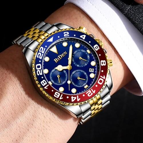 Quartz Men Watches Top Business Blue Waterproof Stainless Steel Men Watch Luxury Luminous Automatic Date Dive Clock Dropshipping