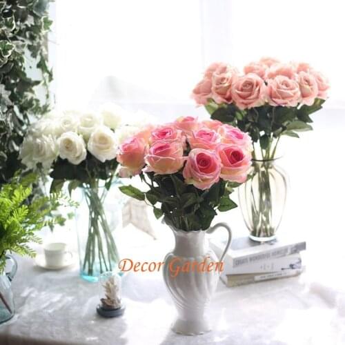 13Colors Fake Artificial Silk Rose Flowers For DIY Wedding Flower Bouquet Floral Home Wedding Decoratiive Flower
