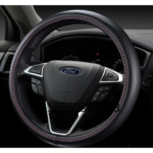 Leather steering wheel cover for Changan Ford Wing Tiger Edge Mondeo car handle cover
