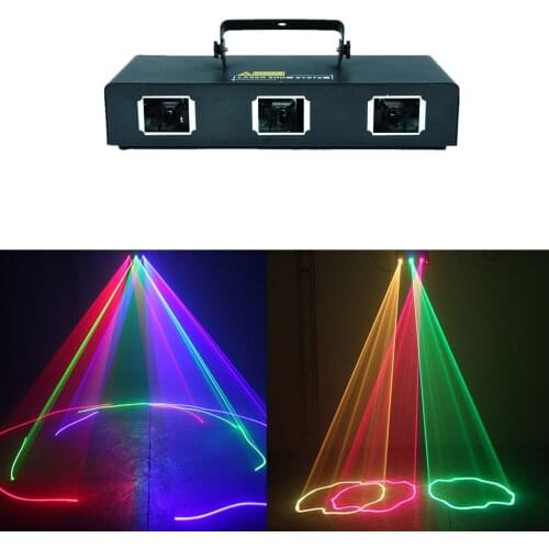 Hot sale party RGB full color laser light three heads 3 colors/6 colors DJ disco Christmas professional LED stage lighting
