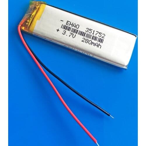 5 pcs 3.7V 280mAh Polymer lithium Lipo ion battery Rechargeable 351752 customized wholesale CE FCC ROHS MSDS for bluetooth MP3