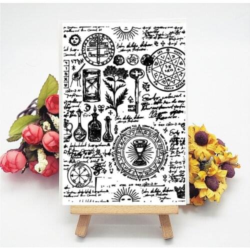 11*16CM Magic Ritual Text Transparent Clear Stamps / Silicone Seals Roller Stamp For DIY Scrapbooking Photo Album/Card Making
