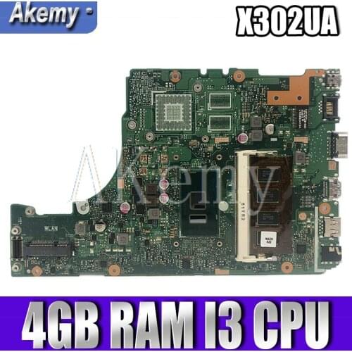 X302UA mainboard REV 2.0 With 4GB RAM I3 CPU For Asus X302U X302UV X302UA laptop motherboard Tested Ok
