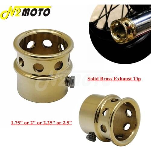 1.75"/ 2" / 2.25" / 2.5" Solid Brass Cafe Racer Exhaust Tip 1-3/4" Muffler End Pipe Tip Plus for Chopper Bobber XS650 Triumph