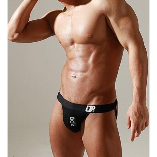 New!! Sexy Jockstrap Men Thong Cotton Breathable Men Underwear Print U Convex For Gay Low Waist Elastictiy Underpants