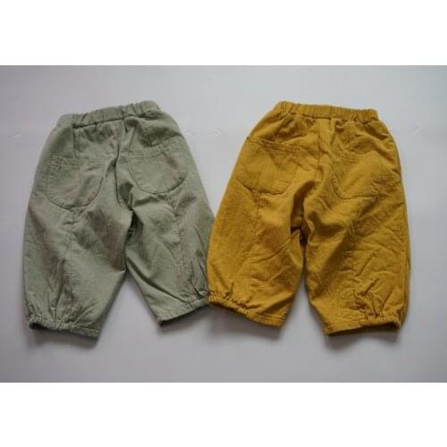 New Spring and Summer Baby Boys Cotton Linen Loose Trousers Korean Style Pure Color Children Lantern Pants