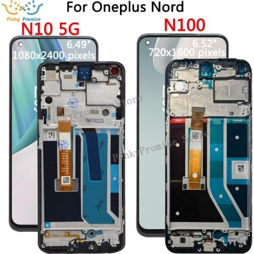 Original For Oneplus Nord N10 5G / NORD N100 LCD Display With frame Touch Screen Digitizer Assembly BE2013 BE2029 Perfect Repair