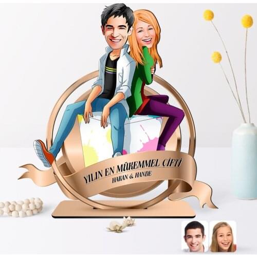 Personalized the Perfect Pair Of Caricature OF 3D Wooden Trinket Plaket-35 Reliable Modern Simple Gift Special Design Good quality