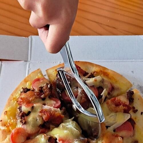 Roller Stainless Steel Pizza Knife Handle Round Single Round Cake Knife Pizza Shovel Kitchen Baking Tool Zinc Alloy
