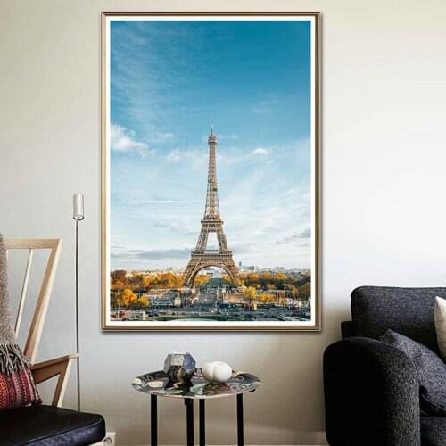 Modern City Landscape Canvas Painting Paris Eiffel Tower Wall Art Poster Nordic Print Pictures for Living Room Home Decor