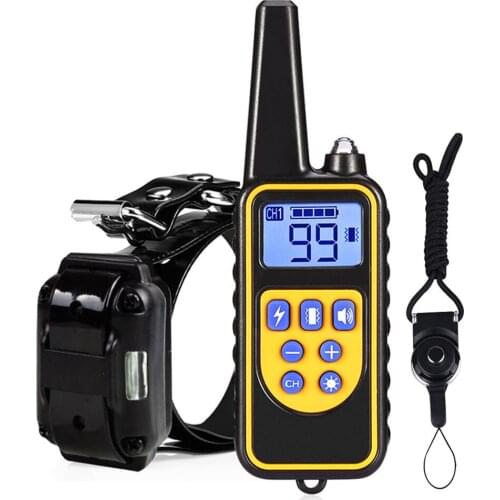 800M Remote Dog Training Collar Rechargeable Waterproof Electric Pet Behavior Correction Shock Vibration Sound with LCD Display