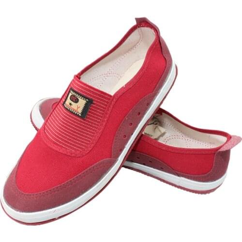 New Ladies Work Shoes Resistant Flat Cloth Shoes Rubber Comfortable Dance Shoes Mother Shoes One Pedal Lolita Shoes