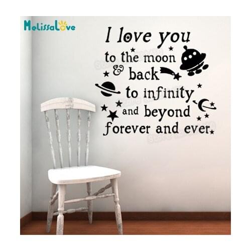 Vinyl Wall Sticker Love You Infinity And Beyond Delas Home Decor For Kids Baby Room 3d Vinyl Self-adhesive Art Murals YY842