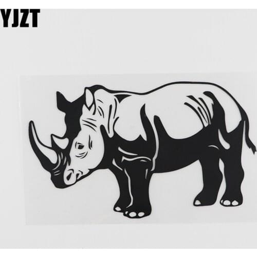 YJZT 16.9CMX10.1CM Rhinoceros Portrait Safari Vinyl High Quality Car Sticker Black/Silver 8A-0101
