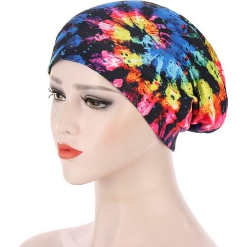 Women African Floral Print Satin Night Sleep Bonnet Hat Hair Care Cap Head Wrap Large Head Wear Ladies Headwrap Hair Care Hat
