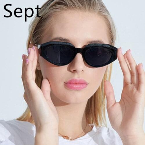 Sept Vintage Cat Eye Sunglasses Women Thick Frame Brand Designer Black Leopard Eyewear Female Sexy Retro Small Sun Glasses
