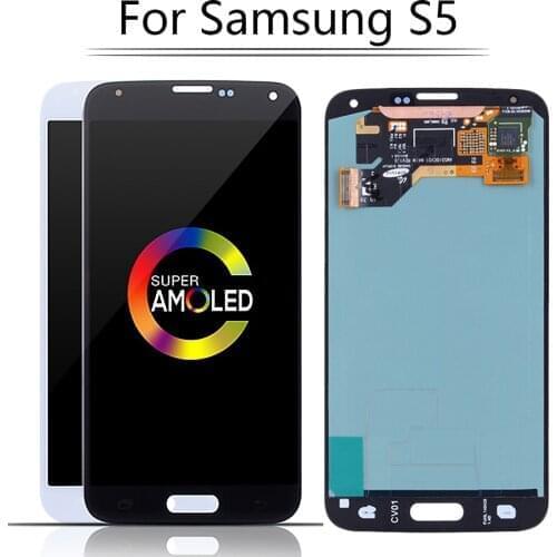 Burn Shadow AMOLED LCD For SAMSUNG GALAXY S5 i9600 G900F G900M G9001 LCD Screen Display Touch Digitizer Assembly Burn-Shadow