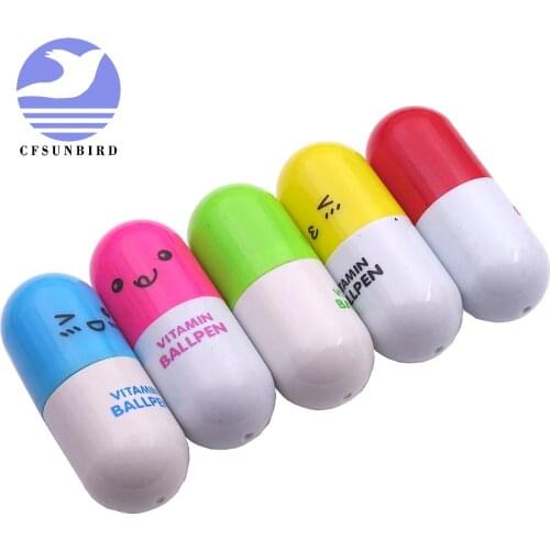 1 pcs/lot lovely Flexible cartoon kawaii ballpoint pen office school supplies girls gift cute mini vitamin capsules ballpen