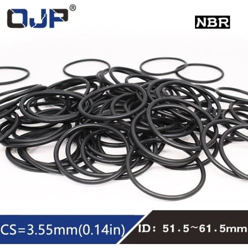 10PCS/lot Rubber Ring NBR Sealing O-Ring Nitrile CS3.55mm ID 51.5/53/54.5/56/58/60/61.5 mm Seal Oil Wear Gasket Washer