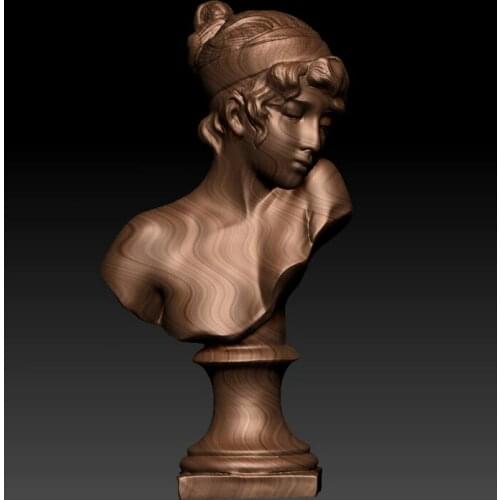 3D model Relief for CNC in STL file format Sappho Bust