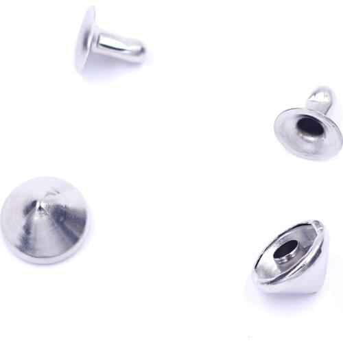 60 Sets Silver Tone Cone Spike Studs Spots Pointed Garment Rivets For Belt Bag Shoes Clothes Crafts Making Accessories 10mm