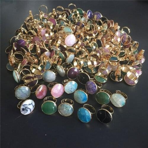 Clothing Accessories Fashion Elegant Natural Gem Stone Finger Ring For Women Sparkling Natural Crystal Stone Knuckles Ring