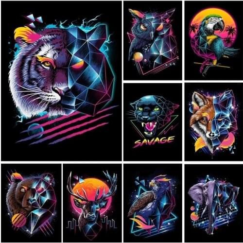 AZQSD Full Drill Diamond Painting Dog Tiger Wolf Cross Stitch Diamond Embroidery Animal Mosaic Rhinestones Needlework Home Decor