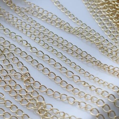 Vacuum plating gold Tail chain end tassel Chains for making jewelry accessories 2-3mm 1meter