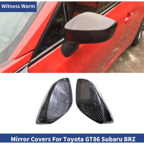 Car Door Carbon fiber Stick-on RearView Mirror Cover Car Styling For Toyota GT86 FT86 Subaru BRZ 2013 2014 2015 2016 17 18 19