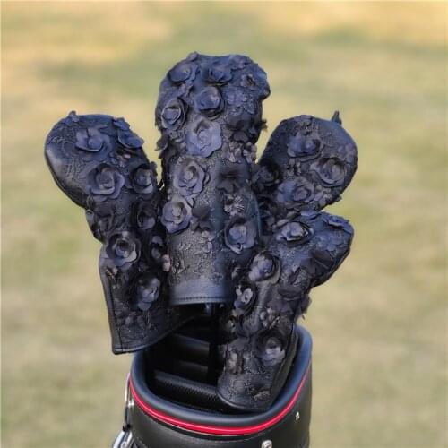 NEW ROSE Golf Woods Head Covers Flower 135ut Driver Fairways Hybrid Putter Headcovers Unisex