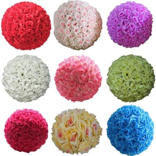 HOT SALE! 8 Inch Wedding Artificial Rose Silk Flower Ball Hanging Decoration Centerpiece Drop Shipping