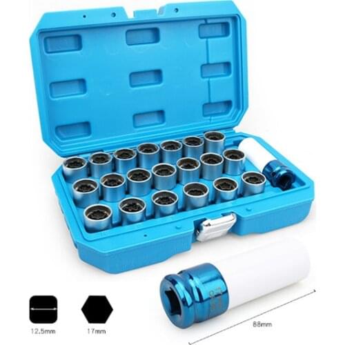 21pcs Car Wheel Tire Anti-theft Screw Sleeve Removal NET Key For Audi A6 Q5 Q3 Q7 Q2 A1 A4 A5 A8 A3 A7 Repair Disassembly Tools