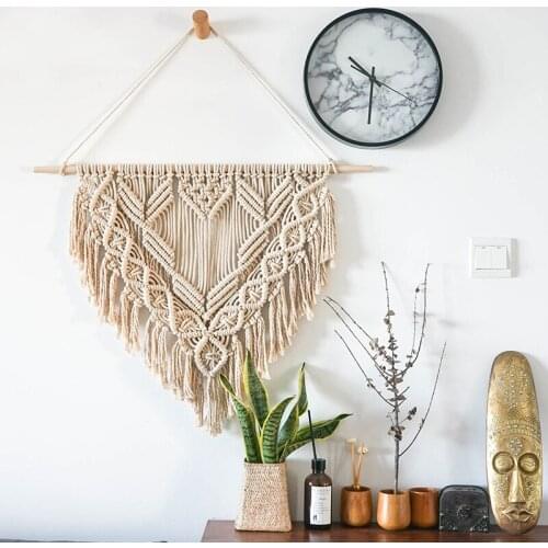 Macrame Wall Hanging Hand-woven Tapestry Nordic Living Room Wall Decoration Macrame Cotton Rope Mandala Tapestry Farmhouse Decor