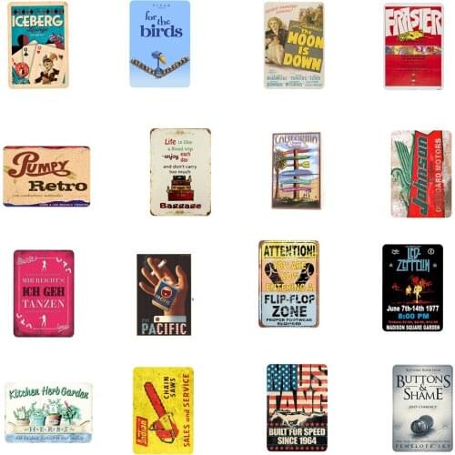 Mixed Style Metal License Plate Vintage Shabby Chic Home Decor Tin Sign Bar Pub Garage Decor Metal Signs Tin Painting Plaque