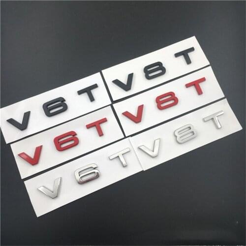 Car Modification Sticker For Audi V6T V8T A3 A4 A4L A5 A6 A6L A7 A8 A8L Q7 Q3 Q5 B6 C5 Metal Chrome Badge Exterior Auto Decal