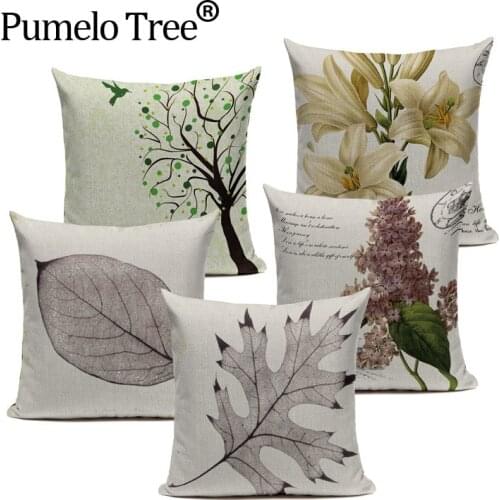 Soft modern throw Yarn Small Trees Graphics Sofa Bed Cushion Throw Pillow 45Cmx45Cm Square Sofa And Chair Printing Pillows