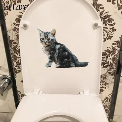 ZTTZDY 24.3*18.4CM Little Cat BedRoom Home Wall Decor Toilet Sticker Decal T3-0279