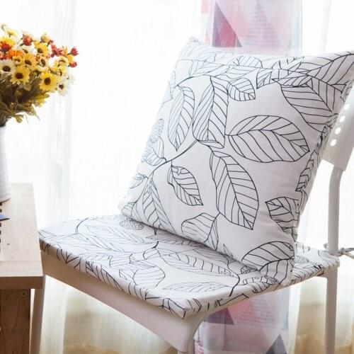 3 Size Big Leaf Home Cushion covers Cotton Black White pillow cover Sofa bed Nordic decorative pillow case almofadas