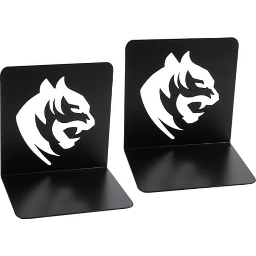 New 2 Pcs/set Creative Modeling Book Stand Wolf Hollow out Book Stand Metal Bookend Reading Book Holder Shelf Office Supplies