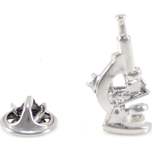 Novelty Silver Tone Microscope Lapel Pin Holiday Gifts Pins Birthday Gift Lapel Pins