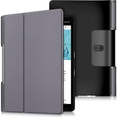 Solid Color case For Lenovo Yoga Smart Tab YT-X705F Folding Stand Smart PU leather Cover for Lenovo Yoga Tab 5 10.1 2019