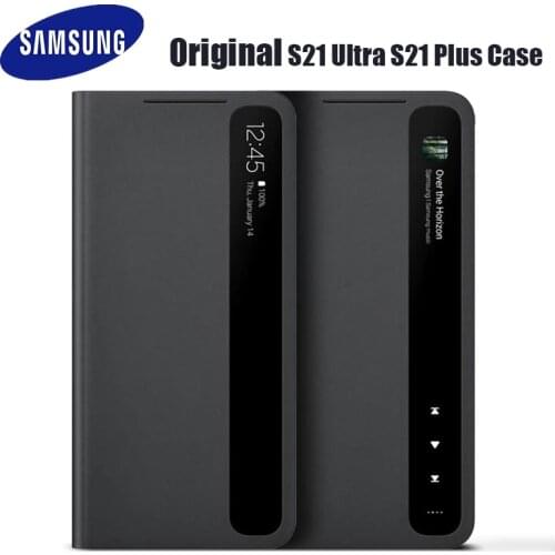 Original Samsung Mirror Smart View Flip Case For Galaxy S21 / S21 Plus /S21 Ultra 5G Phone LED Cover S-View Cases EF-ZG998