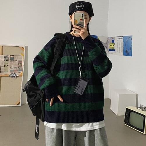 Autumn Winter Sweater Women Casual Woman Sweater Pullovers Striped Jumper Warm Teen Gril Sweaters