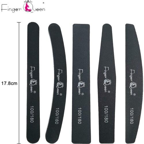 2021 Nail File Nail 100/180 Half Moon Sandpaper Sanding 5 Different Shapes Double-Sided Nail Tool